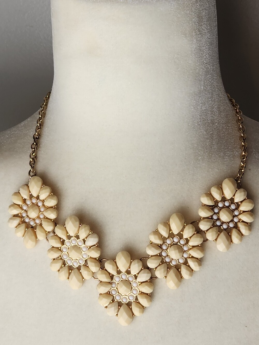 Cream Floral Statement Necklace